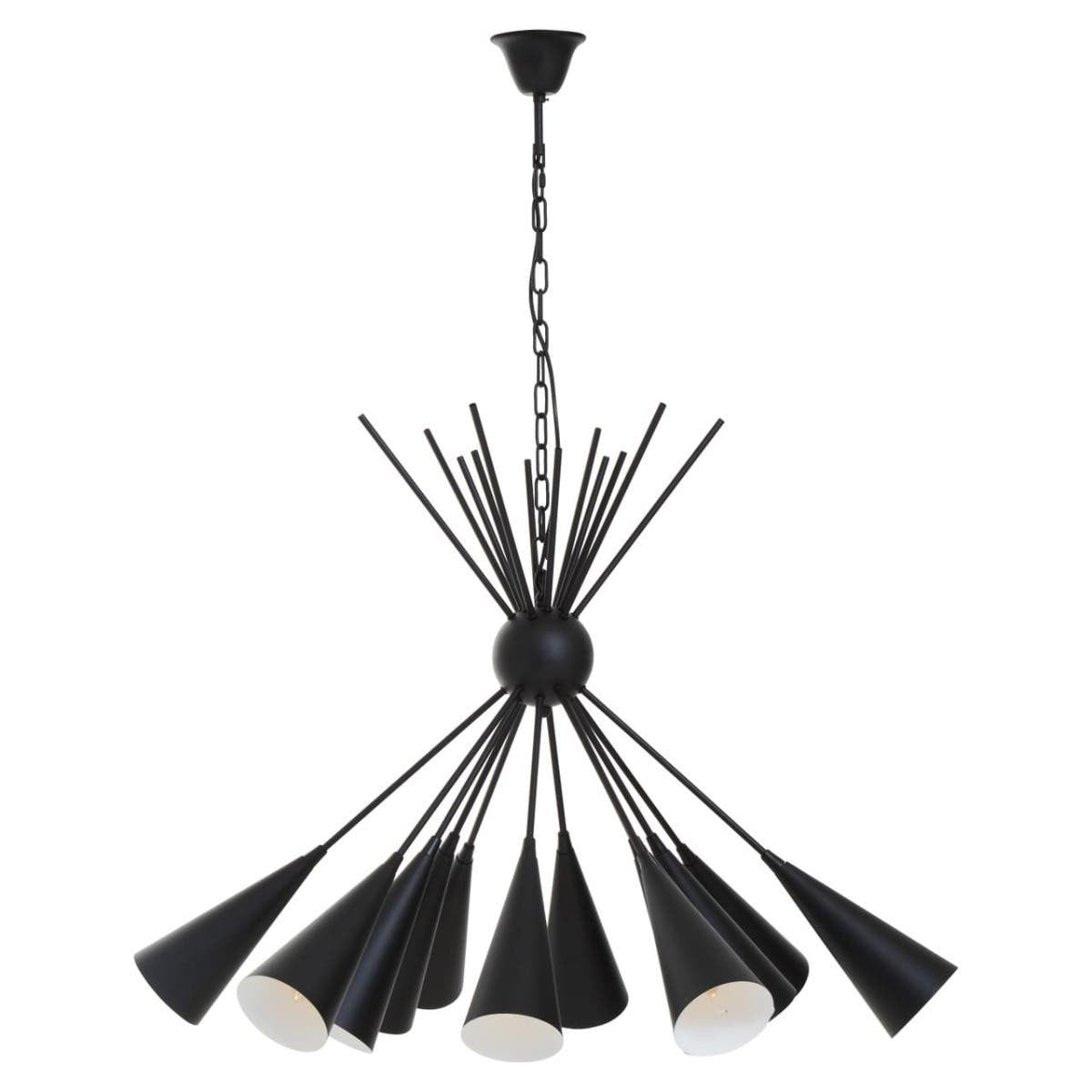 Yara Matt Black 12 Bulb Statement Pendant Light