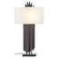 Impero Black Table Lamp with White Linen Shade