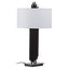 Impero Black Table Lamp with White Linen Shade