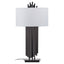 Impero Black Table Lamp with White Linen Shade