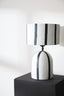 Carta Black and White Stripe Papier Mache Table Lamp