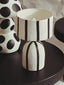 Carta Black and White Stripe Papier Mache Table Lamp