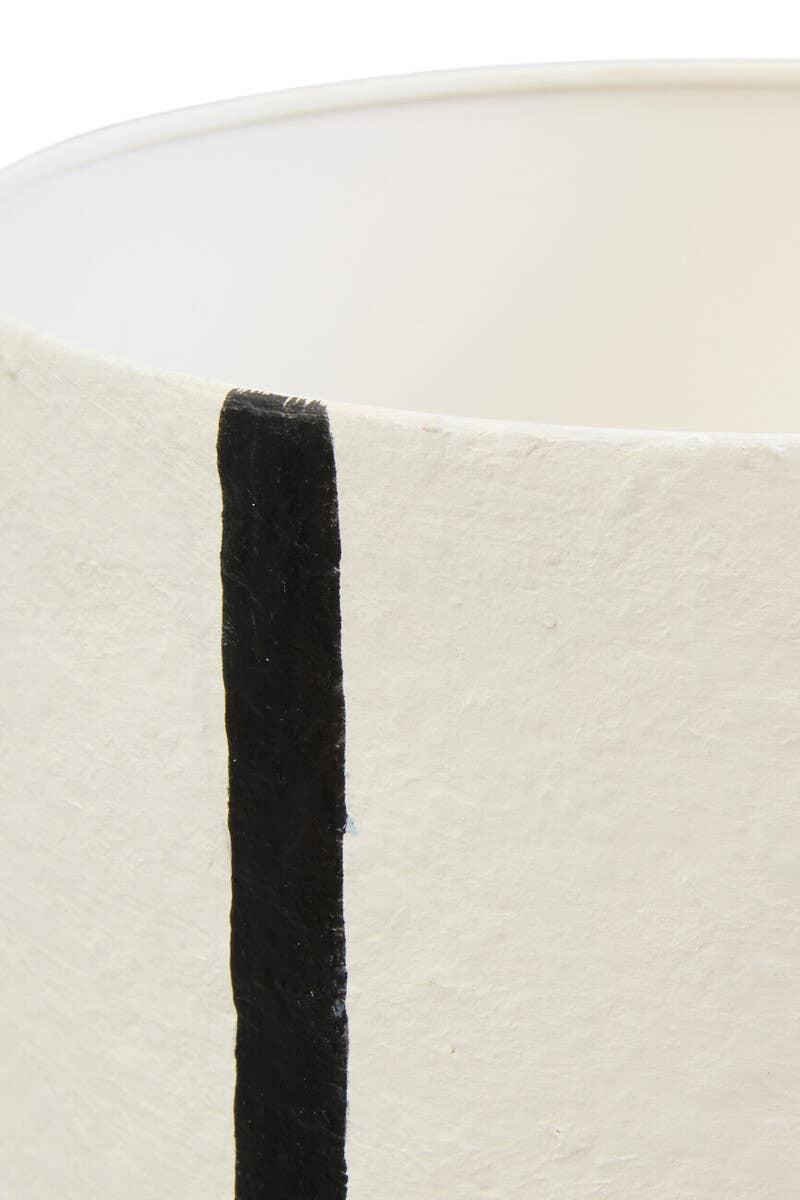 Carta Black and White Stripe Papier Mache Table Lamp