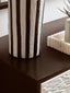 Carta Black and White Stripe Papier Mache Table Lamp with Dome Shade