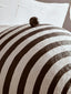 Carta Black and White Stripe Papier Mache Table Lamp with Dome Shade