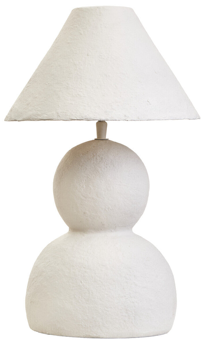 Carta White Papier Mache Table Lamp