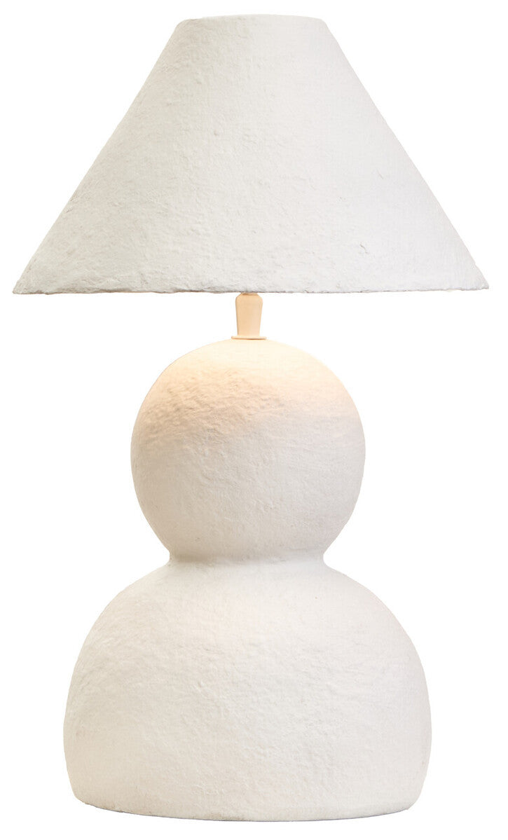 Carta White Papier Mache Table Lamp