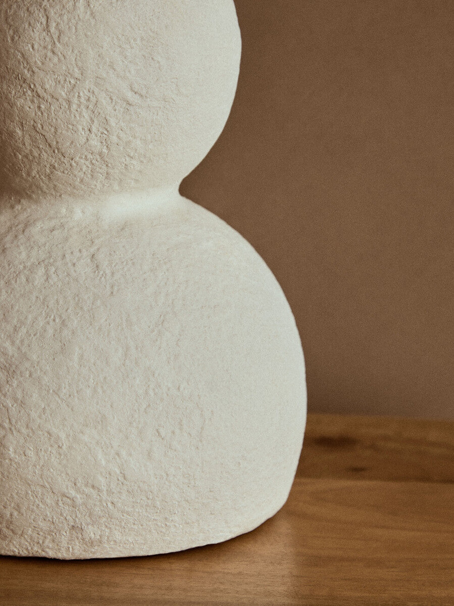 Carta White Papier Mache Table Lamp