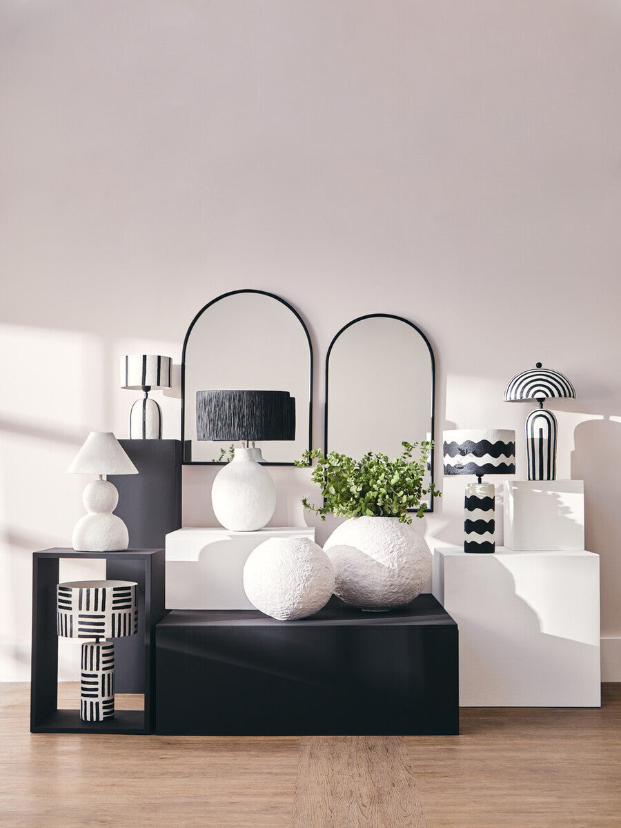 Carta White Papier Mache Table Lamp