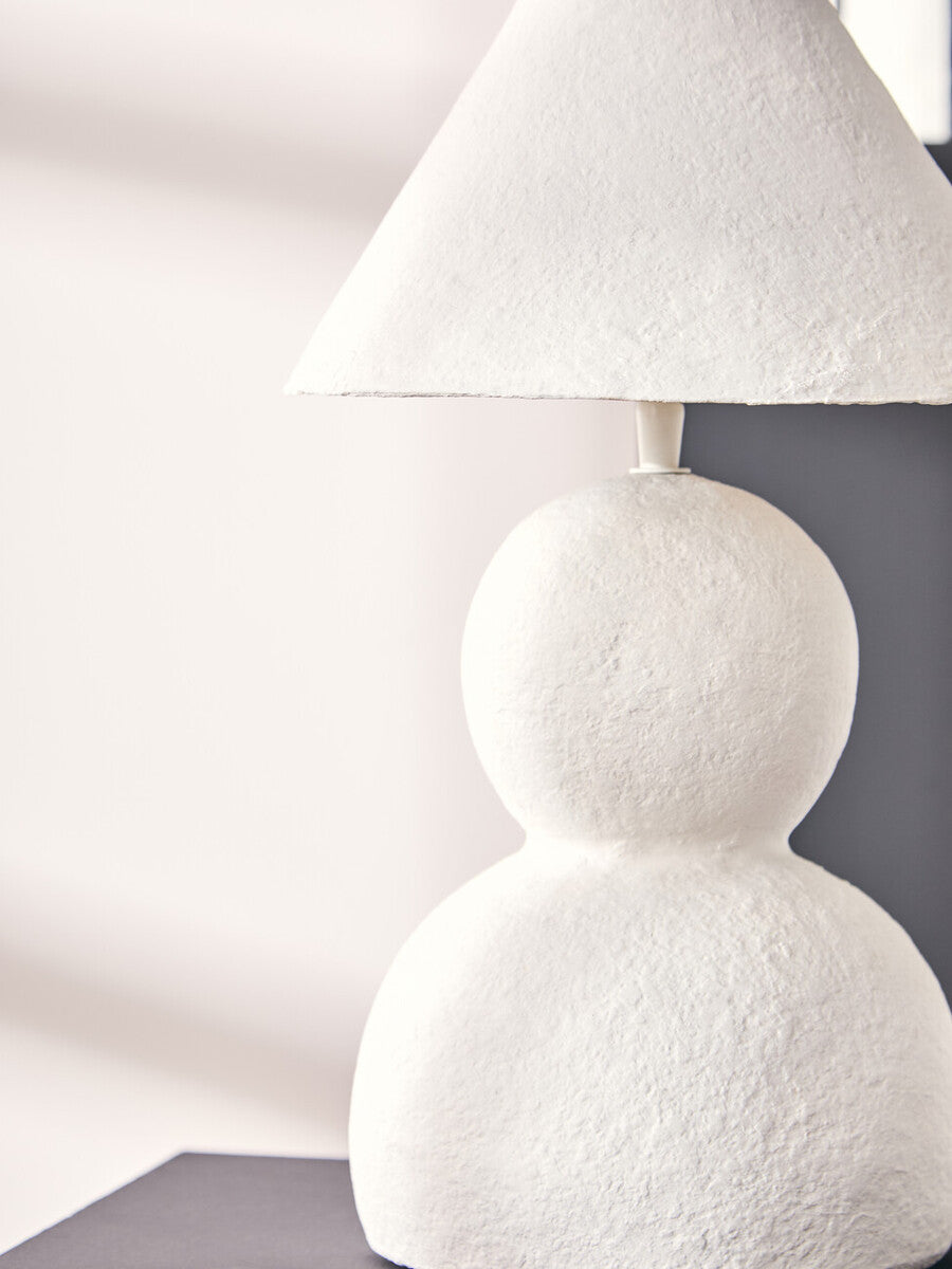 Carta White Papier Mache Table Lamp