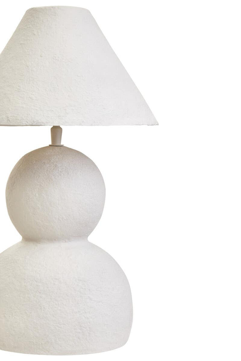 Carta White Papier Mache Table Lamp