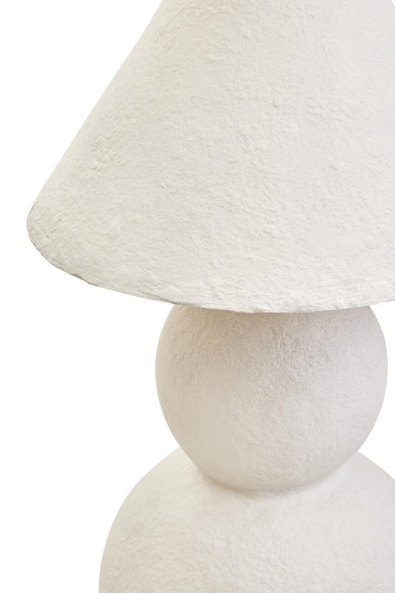 Carta White Papier Mache Table Lamp