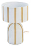 Carta Brown and White Stripe Papier Mache Table Lamp