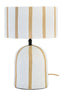 Carta Brown and White Stripe Papier Mache Table Lamp