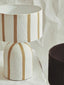 Carta Brown and White Stripe Papier Mache Table Lamp