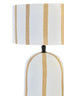 Carta Brown and White Stripe Papier Mache Table Lamp