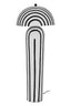 Carta Black and White Stripe Papier Mache Domed Floor Lamp