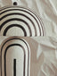 Carta Black and White Stripe Papier Mache Domed Floor Lamp