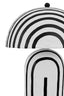 Carta Black and White Stripe Papier Mache Domed Floor Lamp