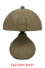 Carta Taupe Etched Linear Design Papier Mache Domed Table Lamp
