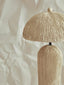 Carta Oatmeal Etched Linear Design Papier Mache Domed Table Lamp