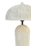 Carta Oatmeal Etched Linear Design Papier Mache Domed Table Lamp