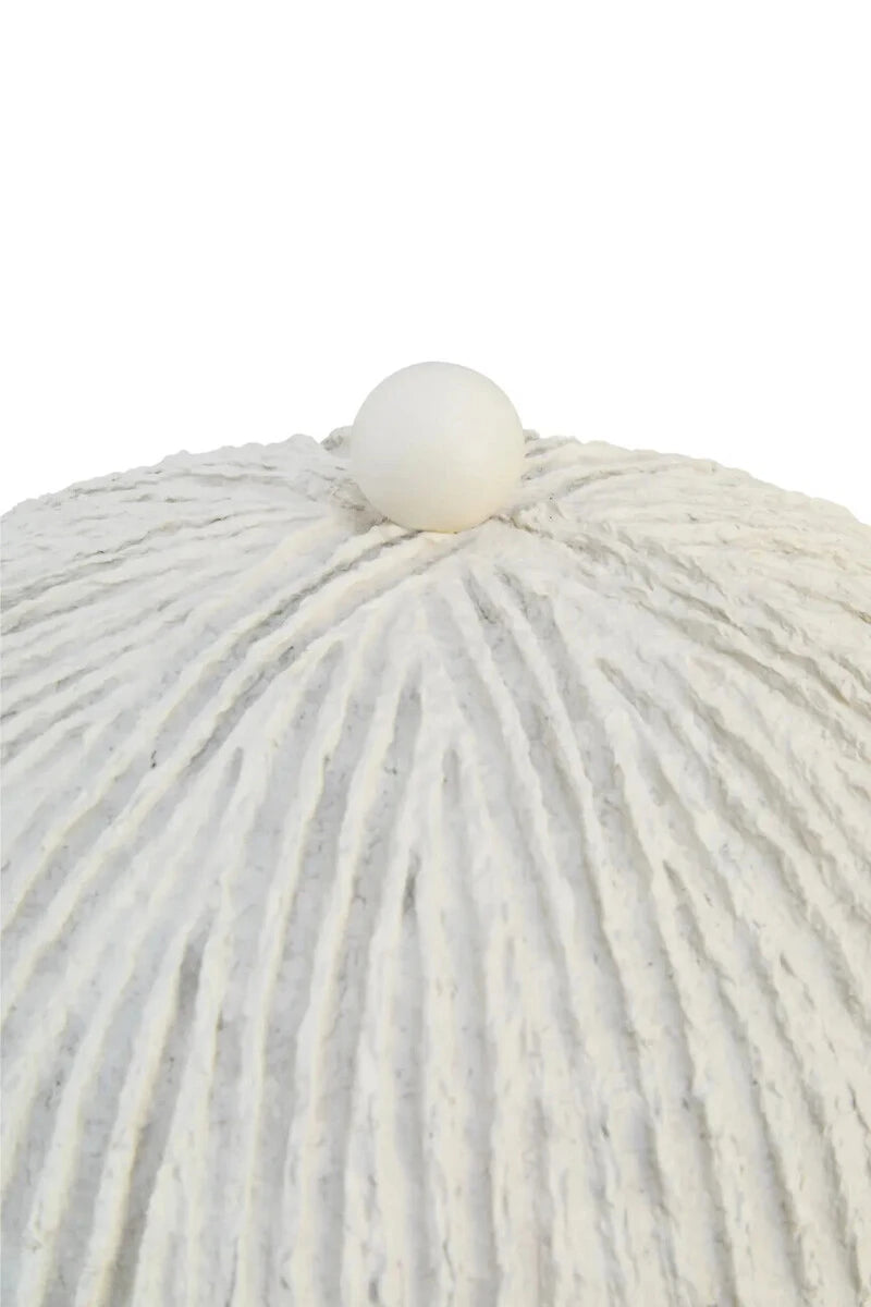Carta Oatmeal Etched Linear Design Papier Mache Domed Table Lamp