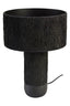 Carta Black Etched Linear Design Papier Mache Table Lamp
