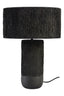 Carta Black Etched Linear Design Papier Mache Table Lamp