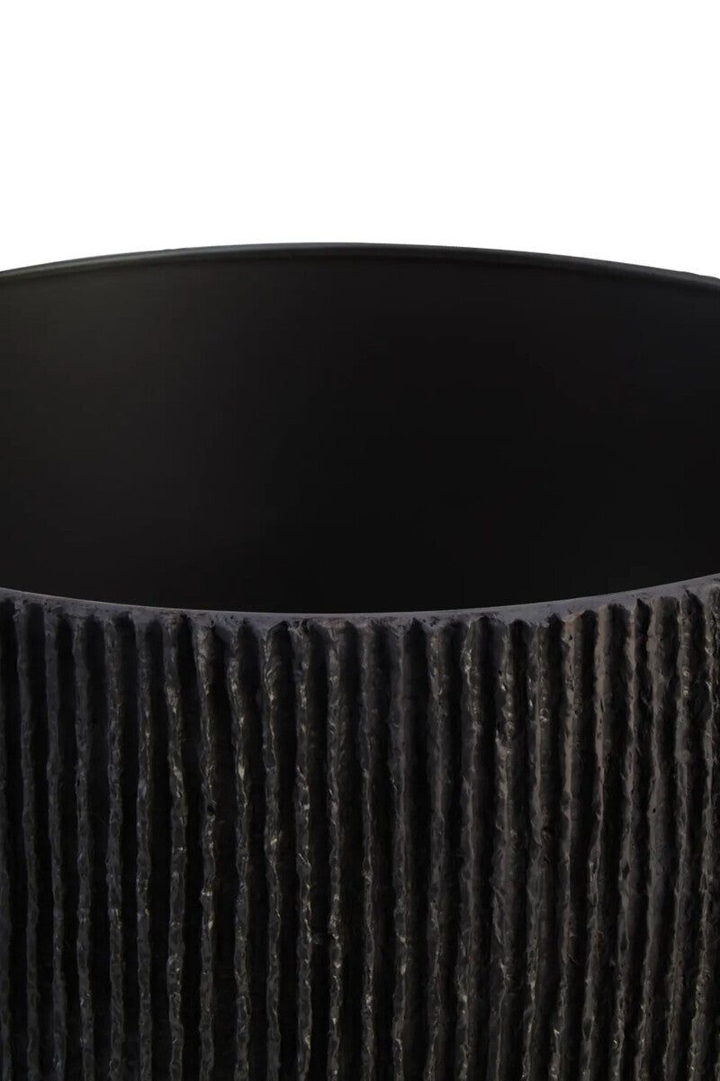 Carta Black Etched Linear Design Papier Mache Table Lamp