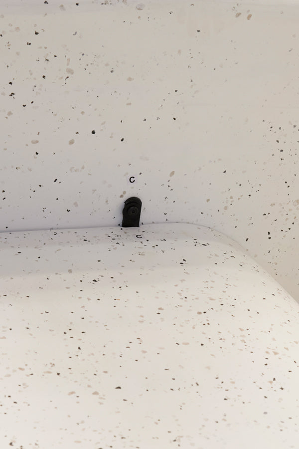 Dining table 220x105x76 cm HAMURA terrazzo white