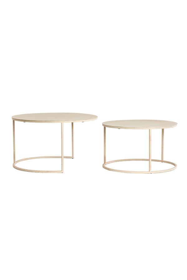 Coffee table S/2 65x38+75x42 cm SADAR sand+l brown spotted