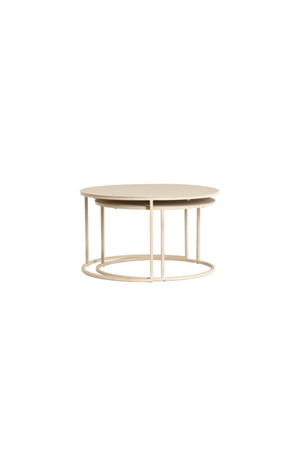 Coffee table S/2 65x38+75x42 cm SADAR sand+l brown spotted