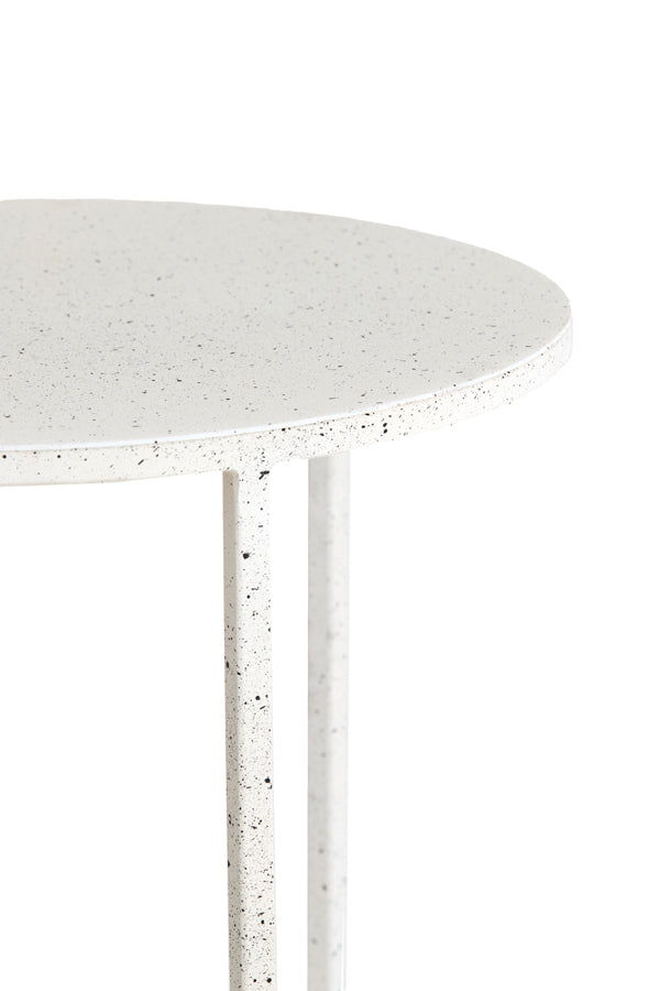 Coffee table S/2 65x38+75x42 cm SADAR white+l grey spotted