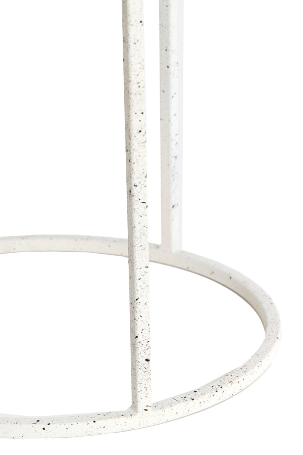 Coffee table S/2 65x38+75x42 cm SADAR white+l grey spotted