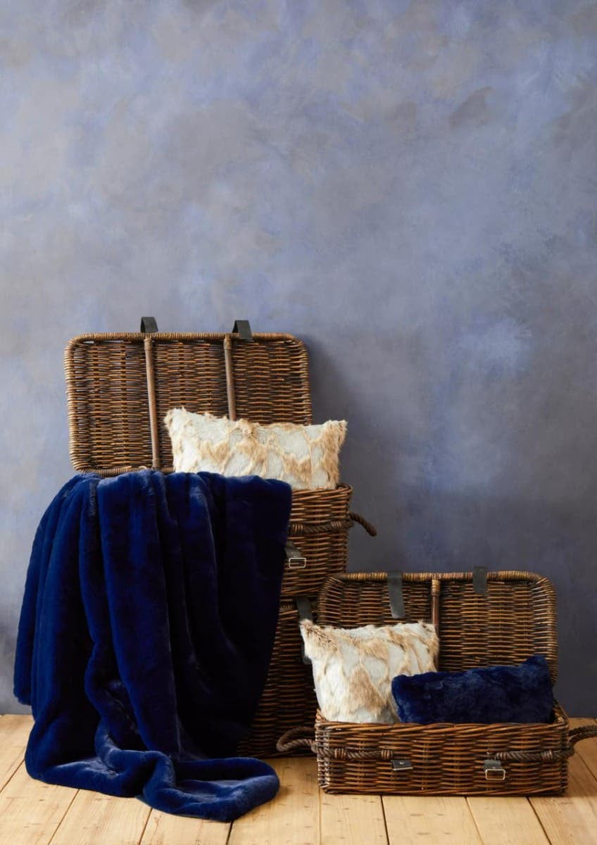 Bosie Lamina Navy Blue Throw