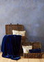 Bosie Lamina Navy Blue Rectangular Cushion