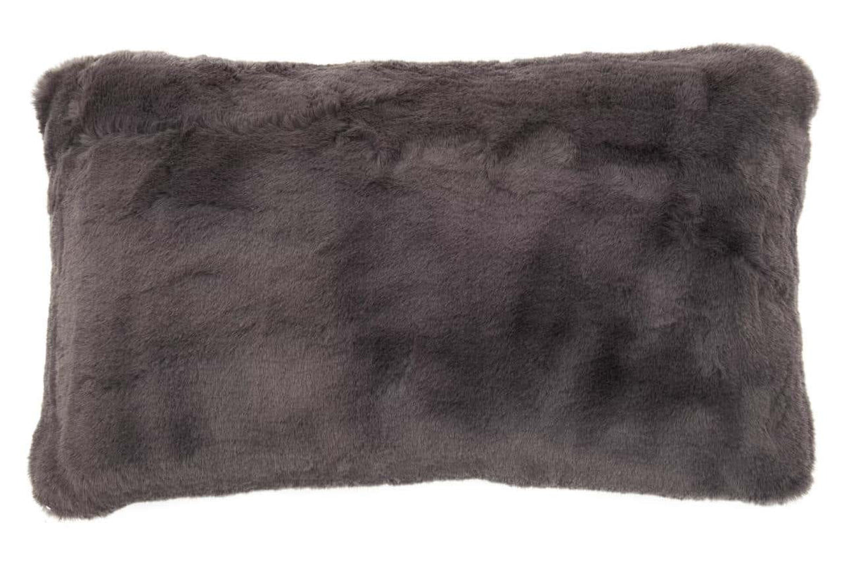 Bosie Lamina Grey Rectangular Fur Cushion