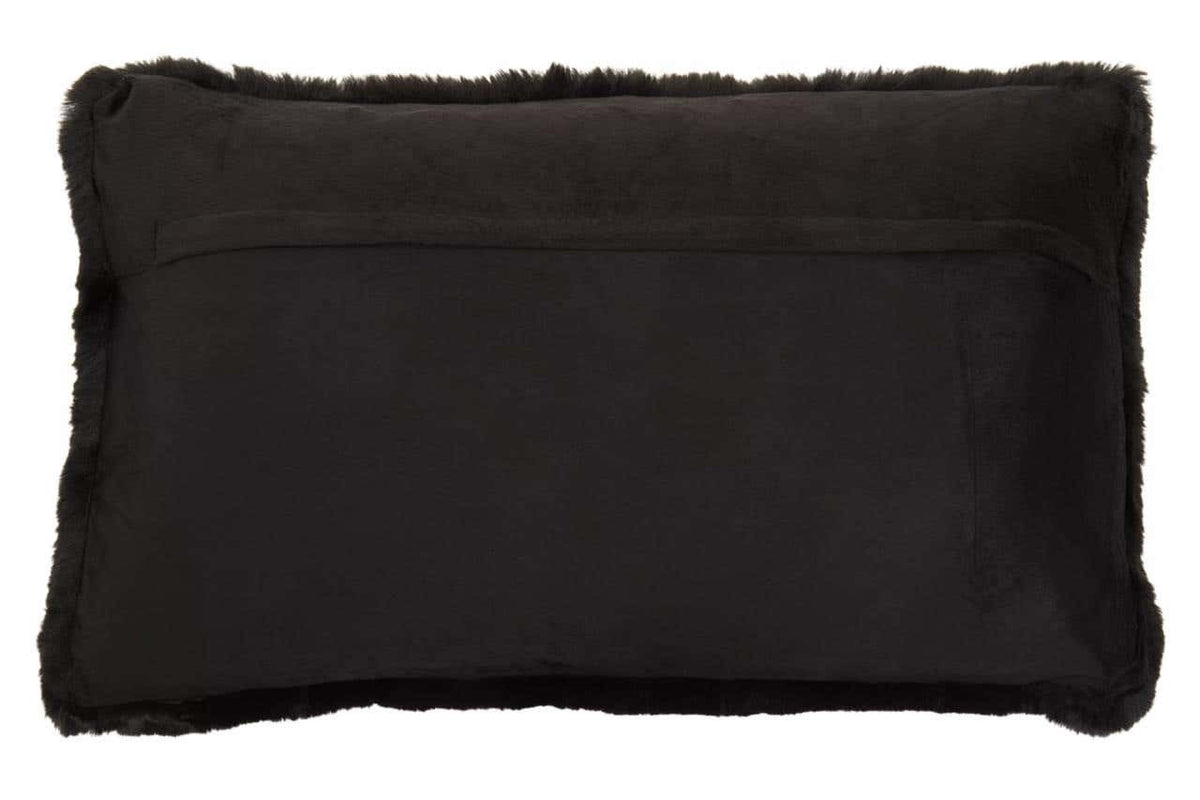 Bosie Lamina Black Rectangular Fur Cushion