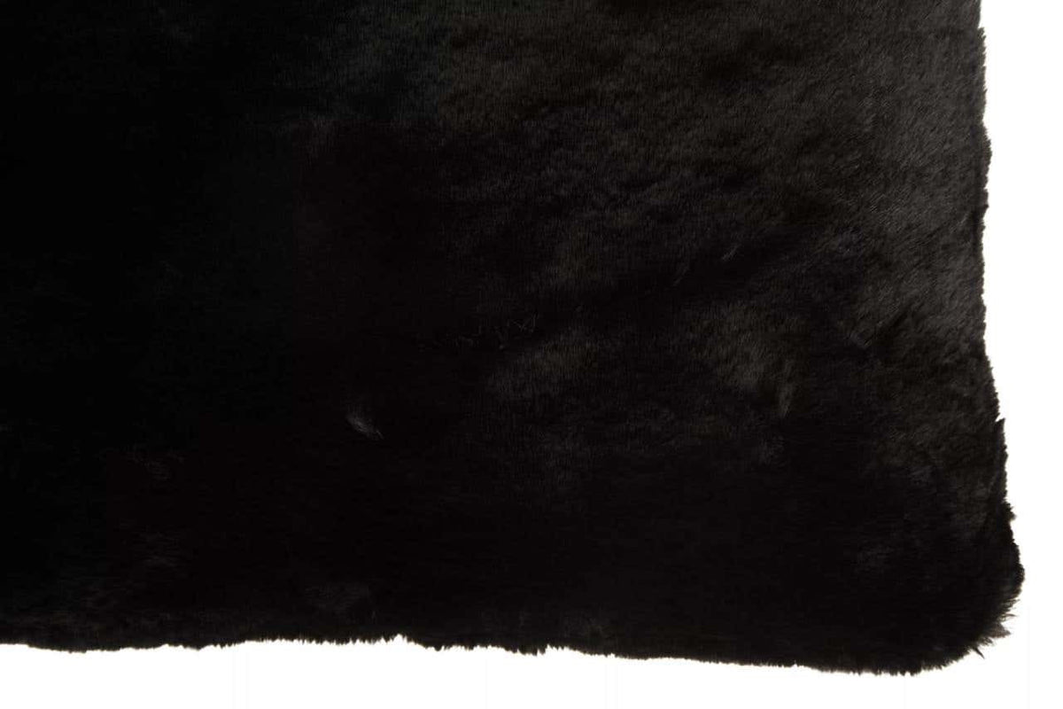 Bosie Lamina Black Rectangular Fur Cushion