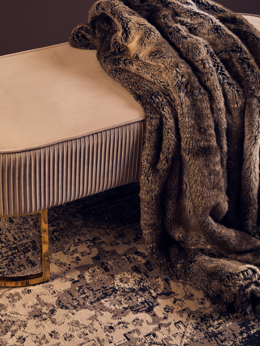 Bosie Lamina Mocha Ombre Fur Throw