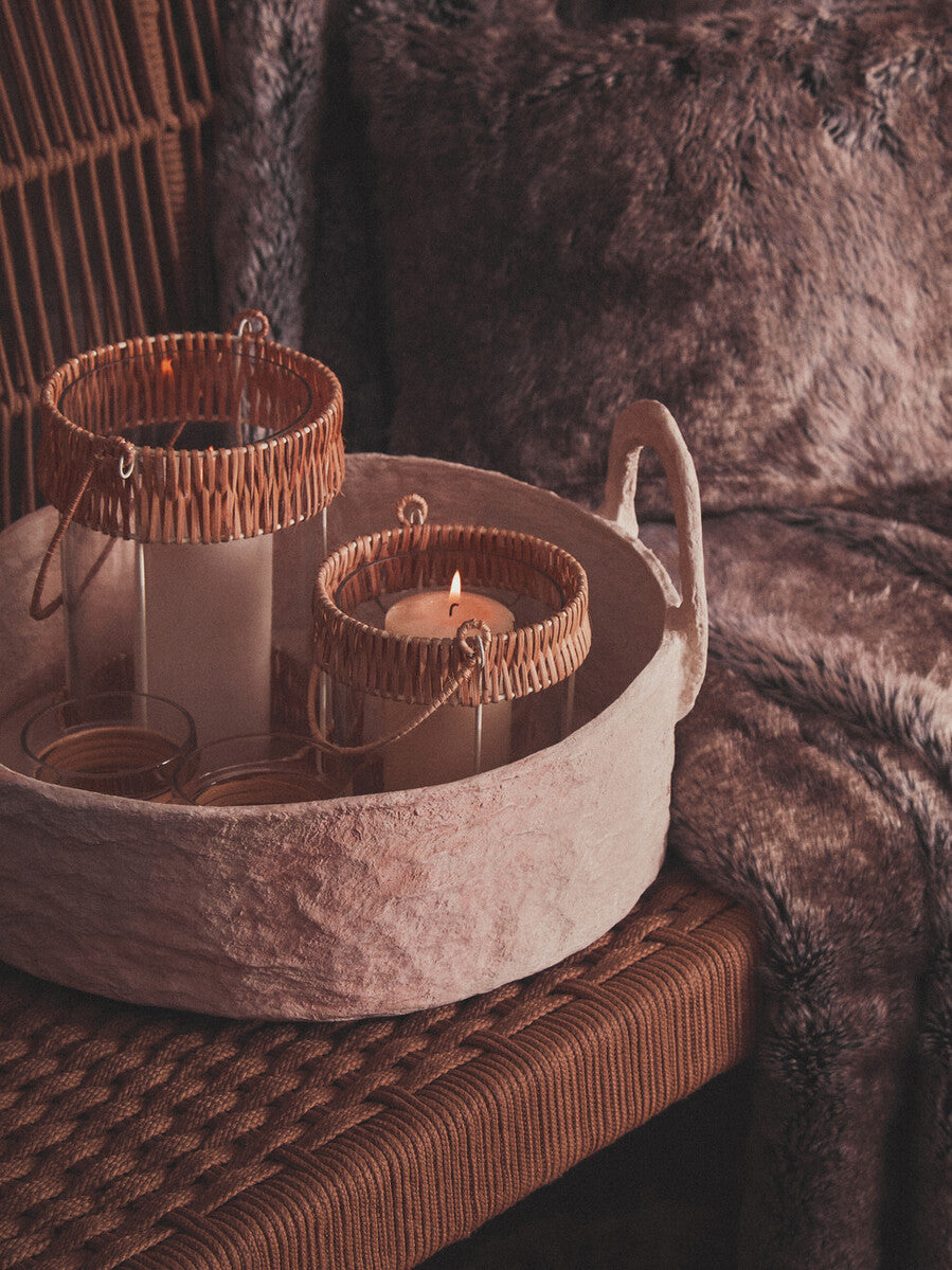 Bosie Lamina Mocha Ombre Rectangular Fur Cushion