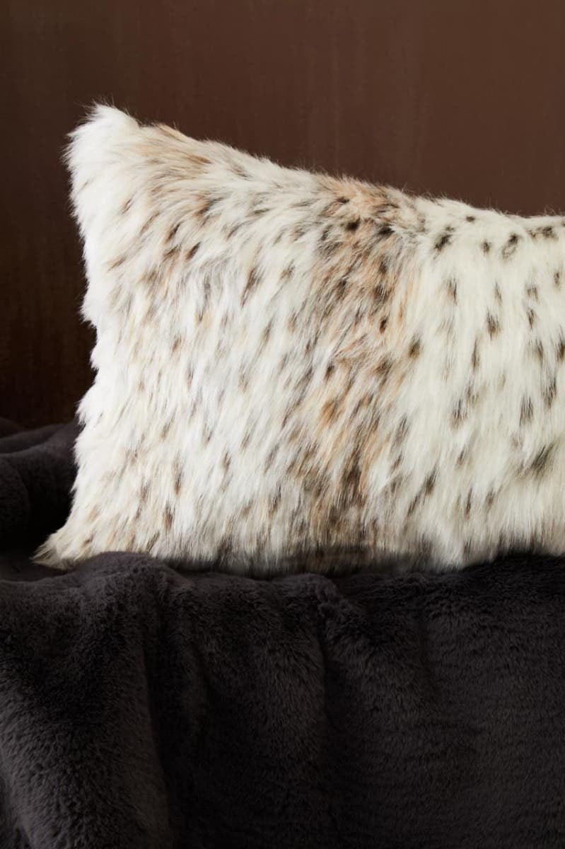 Bosie Lamina Animal Print Rectangular Fur Cushion