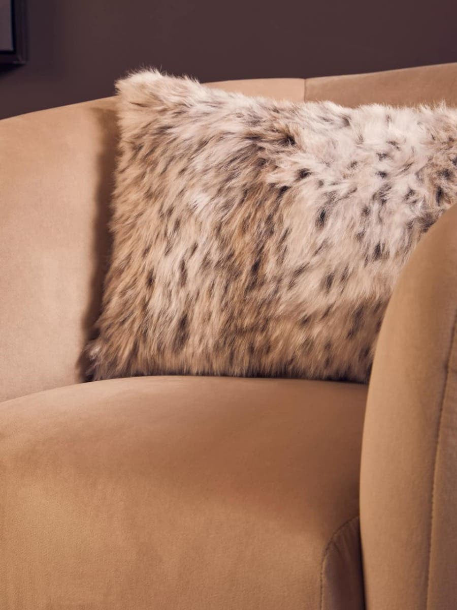 Bosie Lamina Animal Print Rectangular Fur Cushion