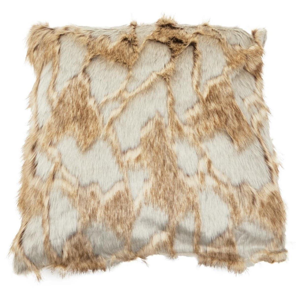 Bosie Lamina Grey And Natural Square Fur Cushion