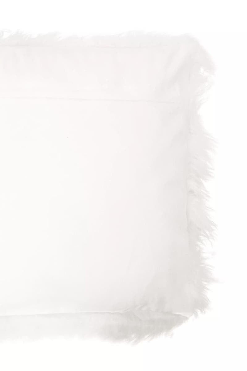 Bosie Real Mongolian Fur White Square Cushion