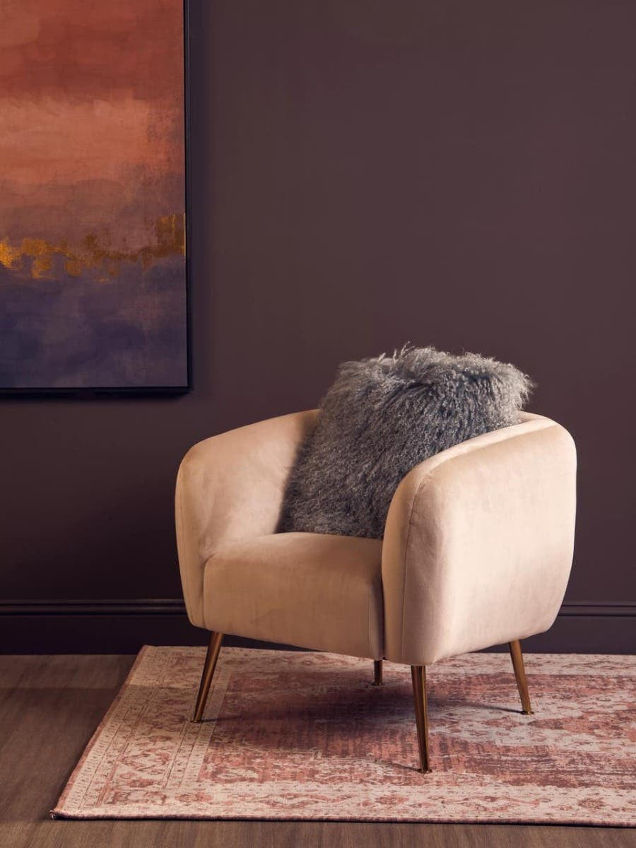 Bosie Real Mongolian Fur Grey Square Cushion