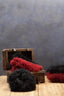 Bosie Real Mongolian Fur Maroon Rectangular Cushion