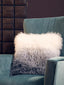 Bosie Real Mongolian Fur Grey Ombre Square Cushion