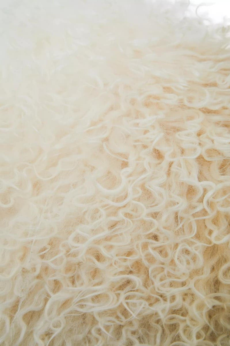 Bosie Real Mongolian Fur Natural Ombre Rectangular Cushion